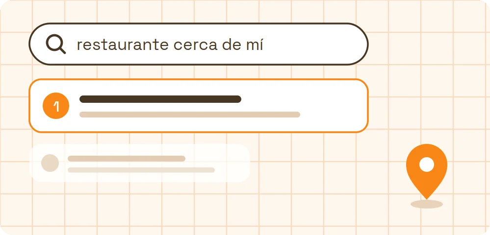 Ilustración de una búsqueda en Google con el local en primera posición